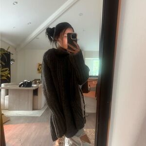 Free People Charcoal Gray Oversized Turtleneck Sweater